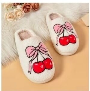 Bow Cherry Slippers